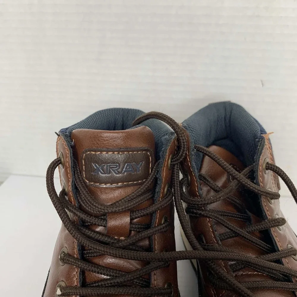 XRAY Brown Synthetic Leather Cap Toe Lace-Up Ankle Boots Casual Dressy